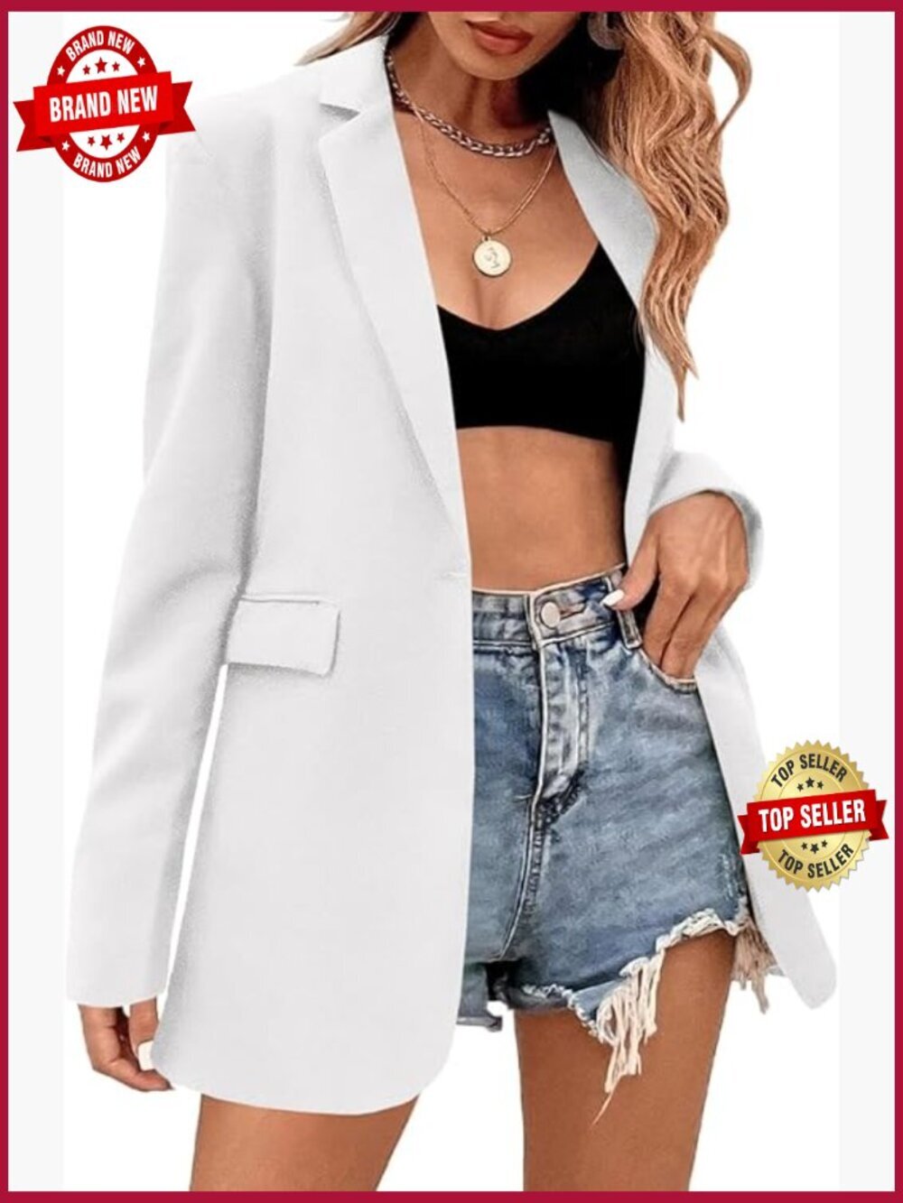 Casual Long Sleeve Lapel Blazer Suit Jacket Work Office
